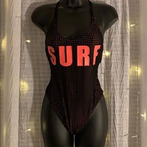 Black and pink bathing suit